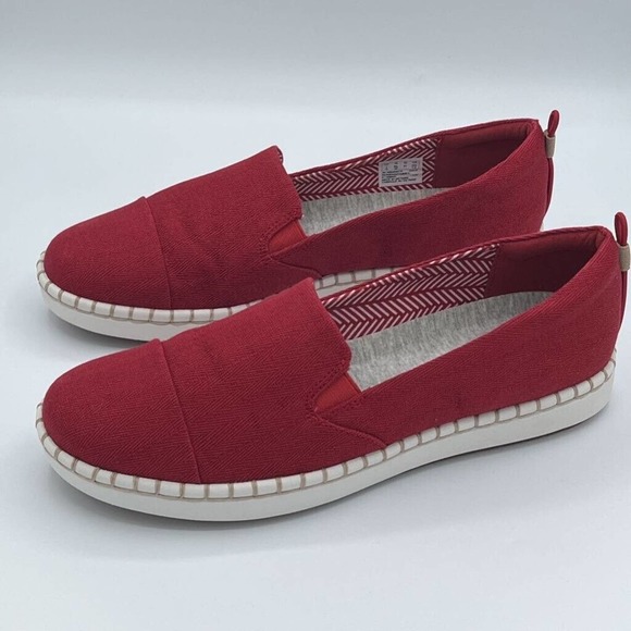 Clarks Shoes - Clarks Cloudsteppers Womens Step Glow Jade Slip On Shoes Red Cushioned 9.5 M New